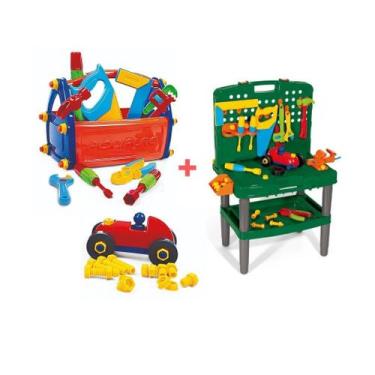 Imagem de Kit bancada de ferramentas + caixa de ferramentas poliplac