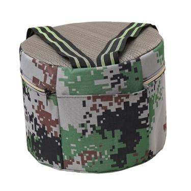 Imagem de WeiLaiKeQi Banco de jardinagem, banco de acampamento, assento de trabalho redondo, leve, pufe portátil para quintal, mochila, crianças e adultos, Altura 17cm