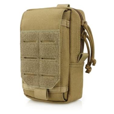 Imagem de YAKASO Bolsa tática EDC, bolsas utilitárias Molle, organizador de dispositivos, bolsa de cintura, bolsa IFAK, bolsa para smartphone, coldre de bolso, bolsa de cintura