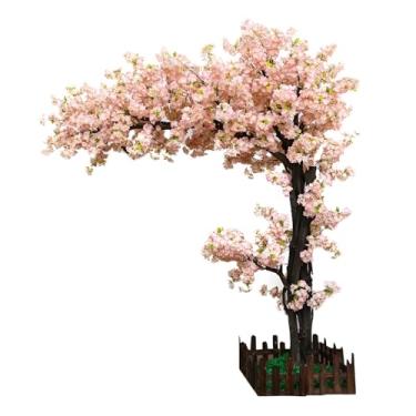 Imagem de Árvores De Flores De Cerejeira Artificiais Rosa, Plantas Artificiais Com Tronco De Madeira Maciça Para Decoração De Interiores E Exteriores(150x130cm/59x51in)