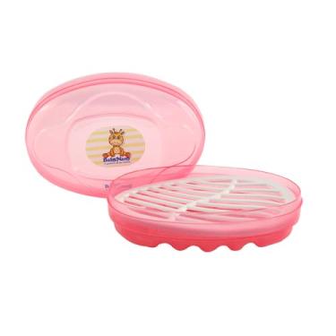 Imagem de Saboneteira Infantil Com Tampa Para Bebê Estampada, Core Rosa, Recipiente de Armazenamento de Líquidos