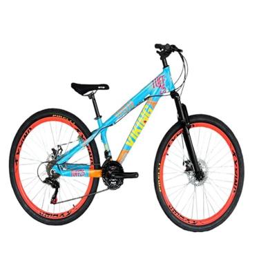 Imagem de Bicicleta Vikingx Azul Laranja Aro 26 Câmbios Shimanos Aro Vmaxx