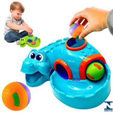 Imagem de Brinquedo Sensorial Croco Ball Túnel com Bolinha Com Som de Chocalho p
