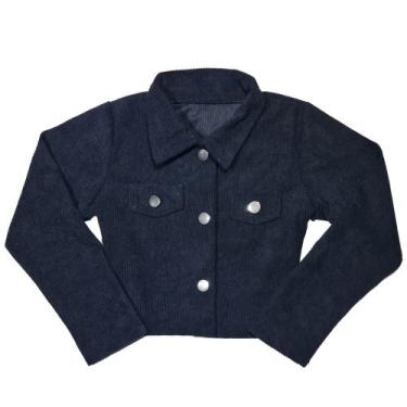 Imagem de Casaco Blazer Veludo Infantil Menina Cotelê - 2L Kids, Preto, 4