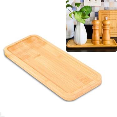 Imagem de Bandeja Eco Bambu Premium Sustentabilidade Multiuso Banheiro Aparador 