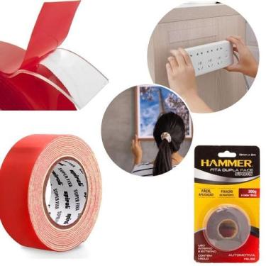 Imagem de Fita Dupla Face 3M Extra Forte 2Kg Multiuso 2 Metros 19Mm - Hammer