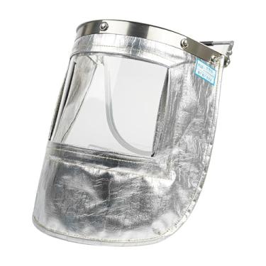 Imagem de MotiveTech Traje de Proteção Térmica, Traje de Folha de Alumínio, à Prova de Chamas de 1000 Graus para Pulverização, Roupas Leves à Prova de Fogo, Traje Resisten, Máscara sem chapéu de segurança