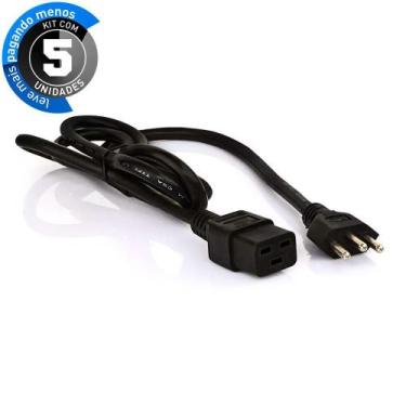 Imagem de Cabos De Força Iec C19 14 Awg 1,8 Metro - Kit Com 5 - Cirilo Cabos