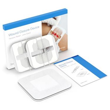 Imagem de Kit de fecho de ferida de ponto de zíper, bandagens de borboleta, qualidade cirúrgica, fechamentos de laceração de emergência, reparo cirúrgico sem sutura, coágulo rápido para uso fácil, primeiros