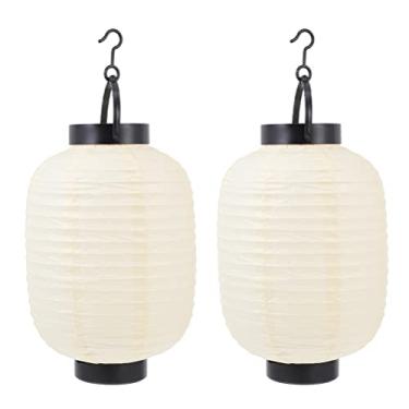 Imagem de Ipetboom Luminária De Lanterna Japonesa Suspensa Para Decoração Externa, 2 Peças Lâmpada Dobrável Papel Estilo Oval