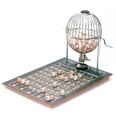 Imagem de Jogo De Bingo Globo De Metal Tabuleiro Em Madeira N°1