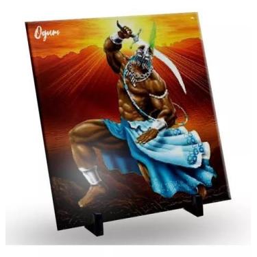 Imagem de Azulejo Quadro Decorativo Orixá Ogum Umbanda 20x20 Cm - Loja Dinka