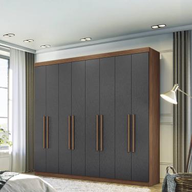 Imagem de Guarda-Roupa Casal Santos Andirá Master New com 8 Portas, 4 Gavetas e 10 Prateleiras – 238,8cm de largura