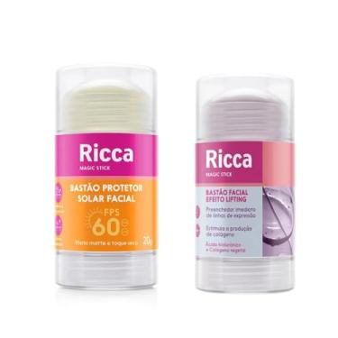 Imagem de Kit Bastão Protetor Solar Fps60 + bastão Efeito Lifting Ricca