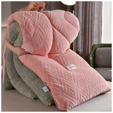Imagem de Colcha De Veludo De Flanela Super Quente Cobertor Ponderado De Inverno Colcha De Lã Dupla Face Engrossada Quente Outono Primavera Pelúcia Núcleo De Conforto, Cobertor Ultra Macio, A, 220x240cm/5kg