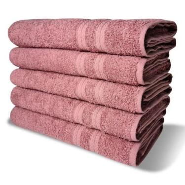 Imagem de Kit 5 Toalhas De Banho 430g/m² Grande Grossa 80x150cm Itália Soft Rosê