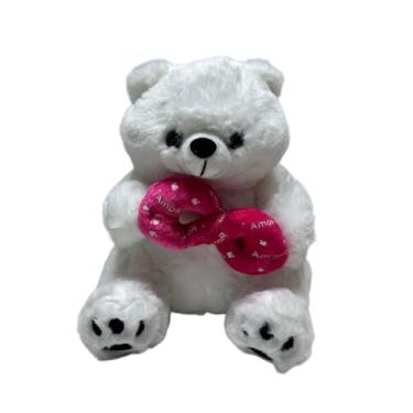 Imagem de Urso Polar Pelucia Simbolo Infinito Apaixonado Fofo 20cm
