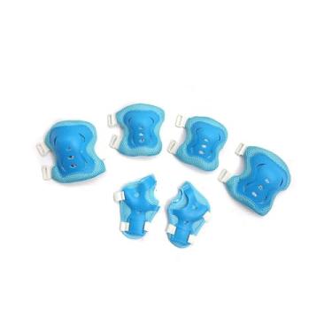 Imagem de predolo Protetor de Pulso, Cotovelo, Joelho, Proteção Ergonômica, Conjunto de Equipamentos para Crianças, Conjunto de Protetores de Skate para Ciclismo, Patin, Azul