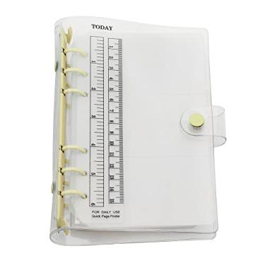 Imagem de Organizador pessoal A6 A5 com capa de PVC colorida de 6 furos com fecho de botão de pressão, pasta de arquivo para caderno de folhas soltas (pipoca, combo A6)