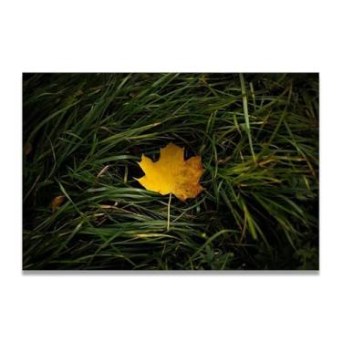 Imagem de LKXGRRSFG Impressão em tela de paisagem de outono The Only One In The Grass – Impressão HD realista de cenário de outono para decoração de parede de casa 23 x 75 cm