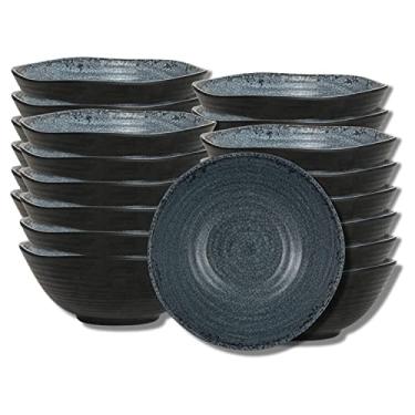 Imagem de Steelite International 7184TM071 Tigela de sopa de melamina para salada, resistente à quebra de uso pesado, ardósia de Pompeia, redonda de 18 cm, 822 g, textura enlouquecida, açaí, da fazenda à mesa
