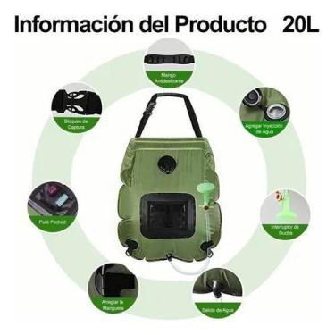 Imagem de Chuveiro Portátil Mochila para Camping Snel Camping, Verde, 20 litros