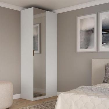Imagem de Guarda Roupa de Canto Reto Modular com Espelho Altezza Belmax, Branco
