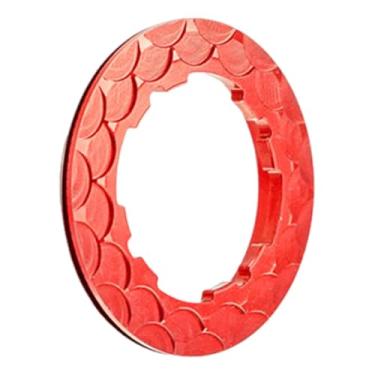 Imagem de Colaxi Anel de trava de cassete de bicicleta, manutenção de componentes de cobertura de anel de volante de bicicleta, cobertura de trava de cassete para, Vermelho