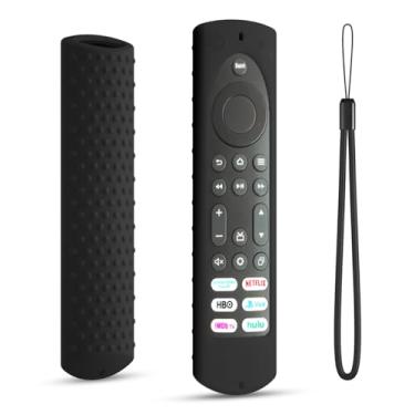 Imagem de Capa de silicone de 6,2 polegadas compatível com Fire TV Stick 4K Max Toshiba/Insignia Smart TV Remote Voice Remote (inclui Insignia Smart TVs/Toshiba FireTV com 6 botões de atalho remoto) (preto)