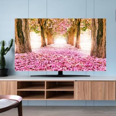 Imagem de Capa de TV 32-80 polegadas para TV interna à prova de poeira protetor de tela de TV para tela plana LCD LED macia para monitor de computador capa para pendurar na mesa e tela curva - rosa ||40-43