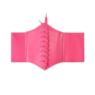 Imagem de Corset Cinto Corpete Corselet Espartilho Elástico Couro Pu - Modas Fag