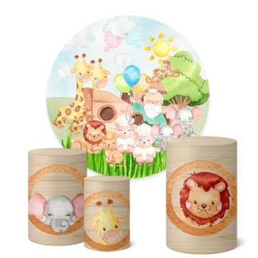 Imagem de Trio Capas Cilindro + Painel Redondo 1,50m Arca De Noe (K1ARC0011)