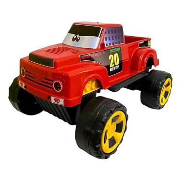 Imagem de Caminhonete Pickup Monster Carrinho de Brinquedo, Grande 37 cm, Roda Livre, BG Plas (VERMELHO)