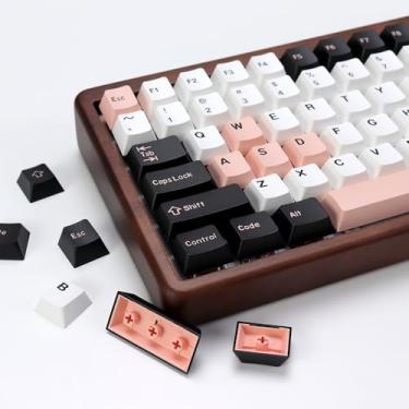Imagem de KBDiy Olivia Conjunto de teclas femininas PBT Double Shot, 174 teclas rosa 60% Cherry Profile Keycap para teclado mecânico 61/64/68/84/87/100/104/108