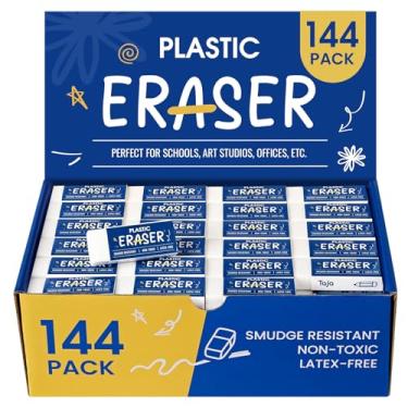 Imagem de Pacote com 144 borrachas brancas a granel, borrachas grandes para escola, sala de aula, professores, ensino em casa, escritório e materiais de arte