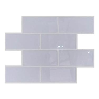 Imagem de Pastilha Adesiva Resinada Metrô White Rejunte Branco  - Cromo sign, LA