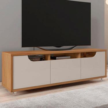 Imagem de Rack para TV Até 60 Polegadas Madagascar 2 Portas 1 Gaveta Cedro/Off White - Pnr Móveis