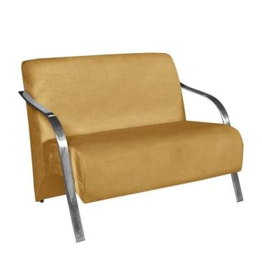 Imagem de Poltrona Namoradeira Vênus Braço Aluminio Amarela