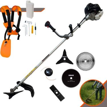 Imagem de Roçadeira Aparador de Grama Anmax CG430B À Gasolina 1,7HP 43cc Com Lâmina Facão + Lâmin...