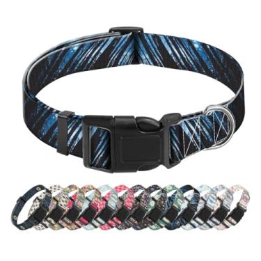 Imagem de SXboxing Coleira para cães, coleira fofa para cães pequenos, médios e grandes, coleiras macias personalizadas para animais de estimação com fivela de liberação rápida para caminhada, corrida, floresta