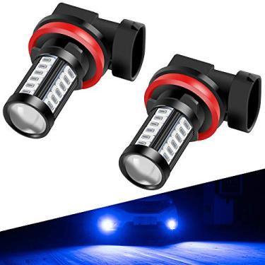 Imagem de Lâmpadas de LED para neblina H8 H9 H11 DRL 2800 lúmens Xtreme Super Bright 5730 33-SMD 12V lâmpadas de LED de substituição para carros, caminhões, 6000K Xenon azul