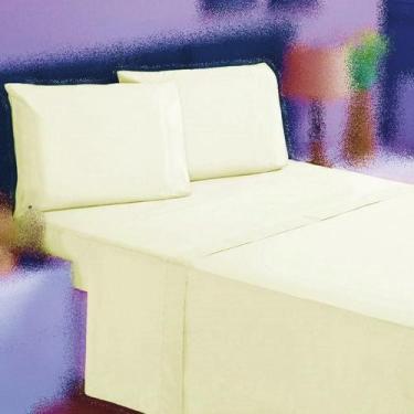 Imagem de Jogo Cama Casal 3P Lençol Sem Elástico + Fronha 100% Algodão - Ametist