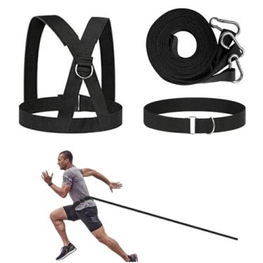 Imagem de OYINDIZ Equipamento de treino de trenó, conjunto de arreios para treinamento ao ar livre, resistência ao puxão de pneus, exercícios físicos de corpo inteiro, futebol, homens e mulheres
