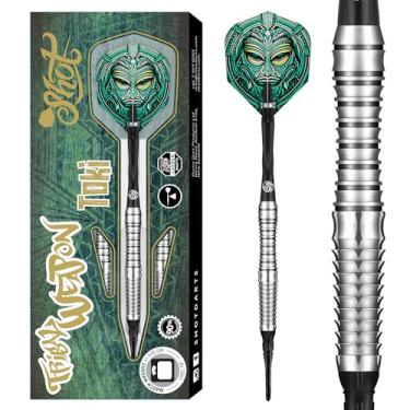 Imagem de Shot! Conjunto de dardos de ponta macia Tribal Weapon Toki 90% tungstênio centro ponderado dardos profissionais para alvo eletrônico feito na Nova Zelândia