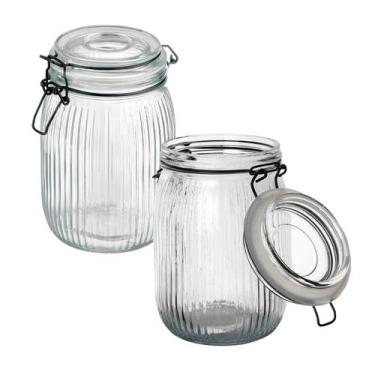 Imagem de Pote Hermético Mantimento Alimentos Cozinha Versalhes 1,1l Tampa Vidro