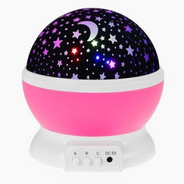 Imagem de Luminária Abajur Projetor Estrela 360º Projeção de Galáxia e Céu Estrelado para Decoração e Ambiente Relaxante (Rosa)