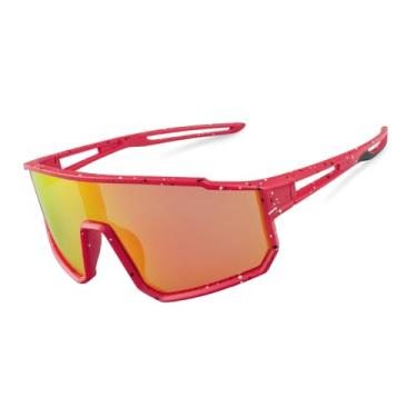 Imagem de Óculos de sol polarizados de beisebol esportivo infantil para meninos e meninas, óculos de softball, proteção UV400, armação TR90, Vermelho