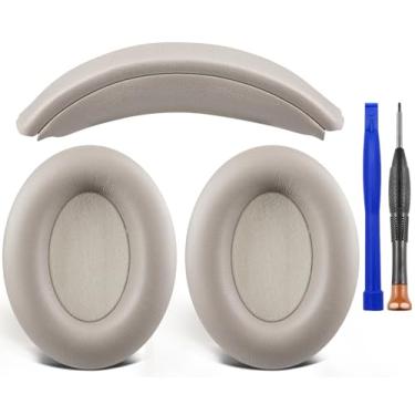 Imagem de SOULWIT Almofadas de Orelha + faixa de cabeça, Kit de Substituição para Sony WH-1000XM3 (WH1000XM3) Auscultadores Over-Ear, Parte de Reparo de Almofadas de Orelha - Prata