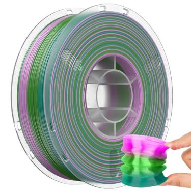 Imagem de Haosegd Filamento TPU de 1,75 mm, filamento de impressora 3D flexível TPU macio 95A azul verde rosa gradiente 1 kg (2,2 lbs), precisão dimensional +/- 0,05 mm, serve para a maioria das impressoras FDM