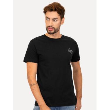 Imagem de Camiseta Tommy Hilfiger Masculina Stack Brand Love Preta, XXL/GGG